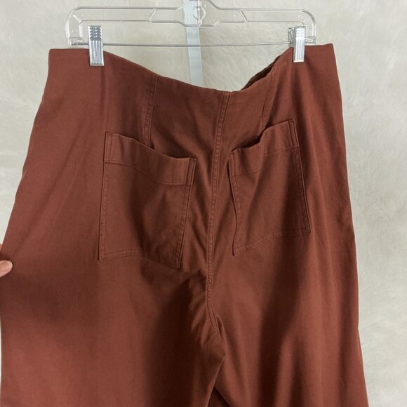 Spanx Stretch Twill Wide Leg Cropped Pants Hickory Brown 20989R 2X - Picture 4 of 8